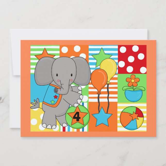 Anpassad födelsedagsinbjudan för Circus Fun Inbjudningar (Framsida)