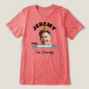 Anpassad födelsedagskjorta med namn, år och foto t shirt