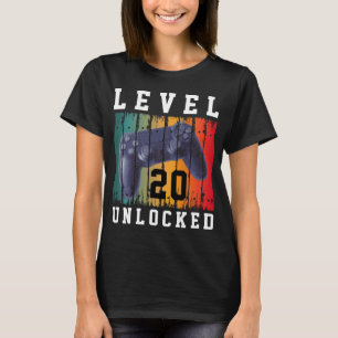 Anpassad födelsedagsnivå ålder upplåst video spela t shirt