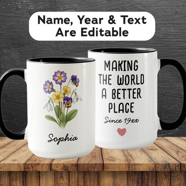 Anpassad födelsemånadsblomma för februari - Person Mugg (Skapare uppladdad)