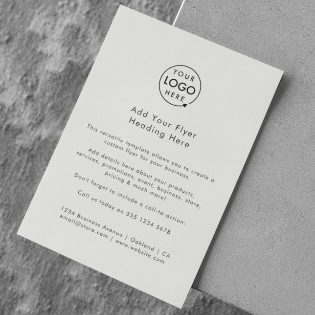 Anpassad Folder | Moderna Affärsliv Logotyp Grå Fo Flygblad (Create your own unique flyer design with this easy to use template)