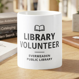 Anpassad för biblioteksvänliga volontärer kaffemugg