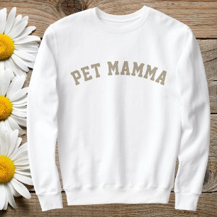 Anpassad för djurälskare Kattmamma Söt Vit T Shirt