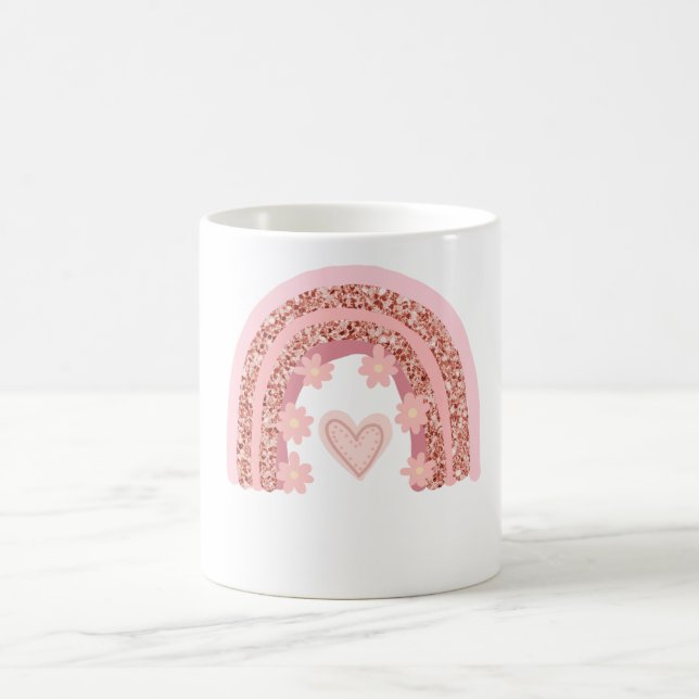 Anpassad för mamma barn personligt namn söt regnbå kaffemugg (Center)