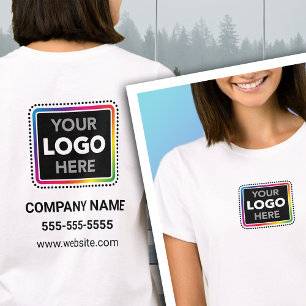 Anpassad företags-T-shirt med logotyp fram- och ba T Shirt