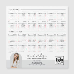 Anpassad företagslogotyp 2027 - 2028 Kalender Magn