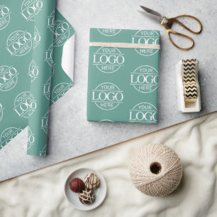 Anpassad företagslogotyp Branded Kampanj Teal Presentpapper