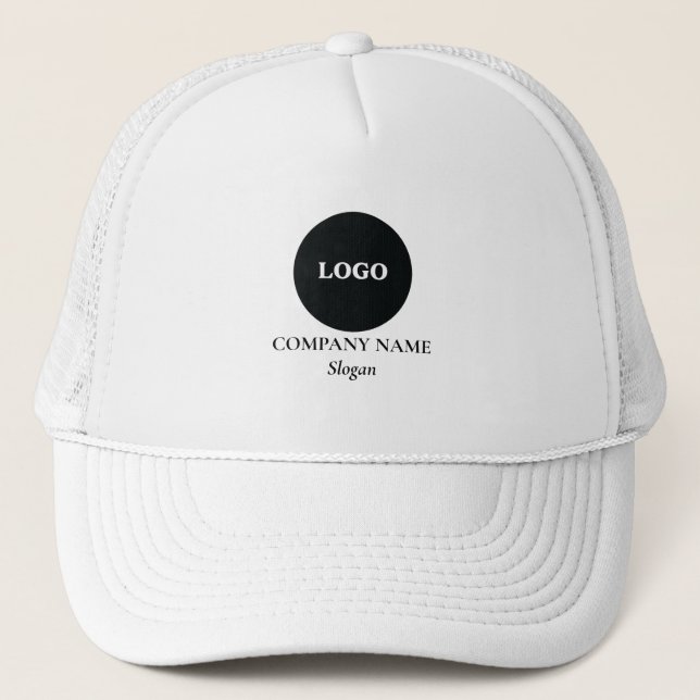 Anpassad företagslogotyp Namn Slogan Trucker Hatt Keps (Framsida)