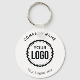 Anpassad företagslogotyp och slogan med kampanj nyckelring
