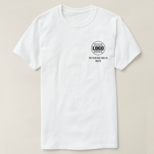 Anpassad företagslogotyp och slogan t shirt