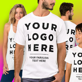 Anpassad företagslogotyp och text fram- och baksid t shirt