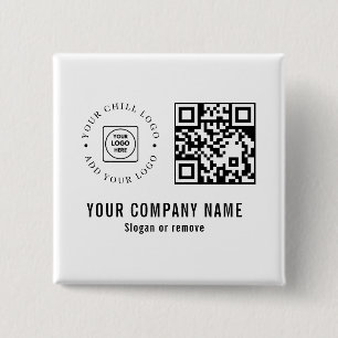 Anpassad företagslogotyp QR-kod minimalistisk Knapp