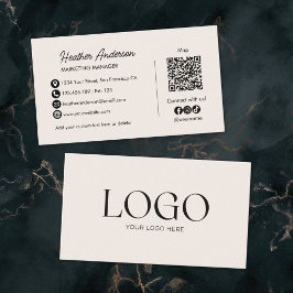 Anpassad företagslogotyp QR-kod Modern Minimalist Visitkort