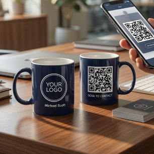 Anpassad företagslogotyp QR-kod mugg Personlig
