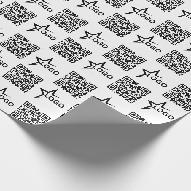 Anpassad företagslogotyp & QR-kod  Presentpapper (Hörn)