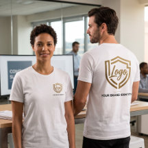 Anpassad företagslogotyp T-shirt framsida & baksid