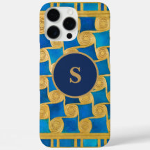 Anpassad Forntida Egyptisk Monogram Blå Guld