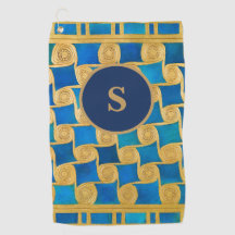 Anpassad forntida egyptisk monogram blå guld