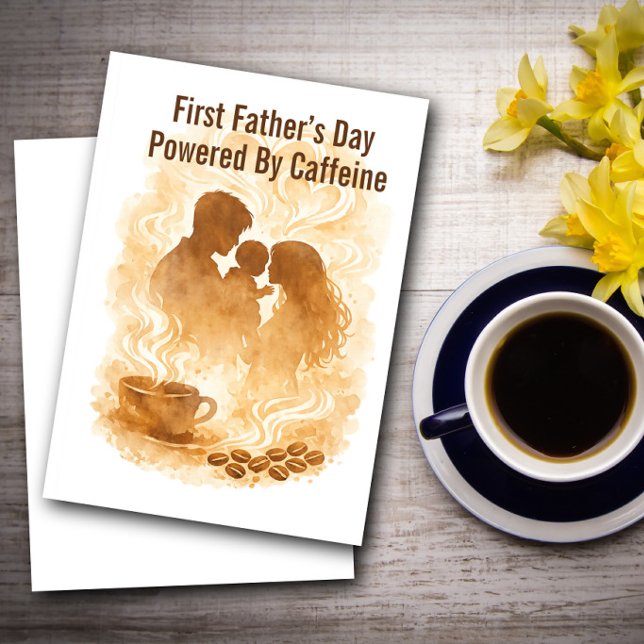 Anpassad första fadersdag Kaffe-driven Ny Pappa Kort (Skapare uppladdad)