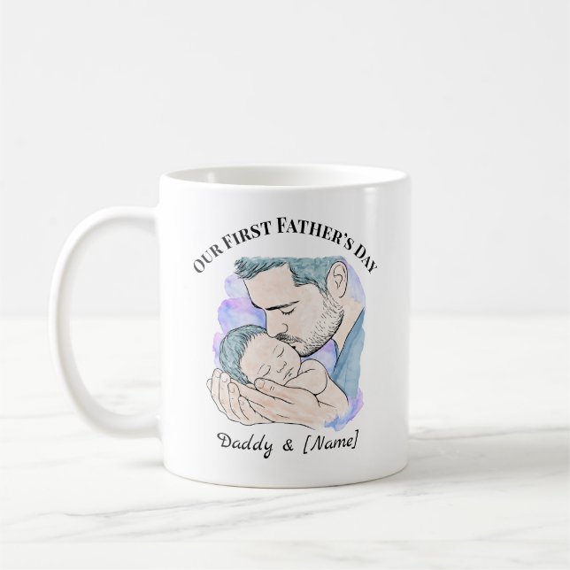 Anpassad Första Fars Dag-mugg för Ny Pappa Kaffemugg (Vänster)