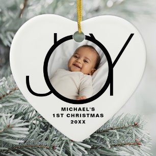 Anpassad Första Julen Babyfoto Julgransprydnad Keramik