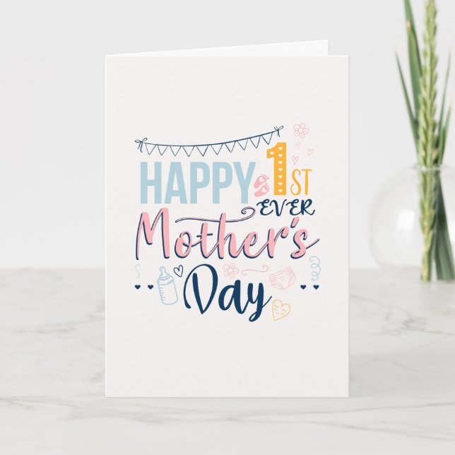 Anpassad Första Mors Dag Första Gången Mamma Kort (Framsida)