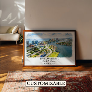 Anpassad Fort Lauderdale-väggkonst, Florida-affisc Poster