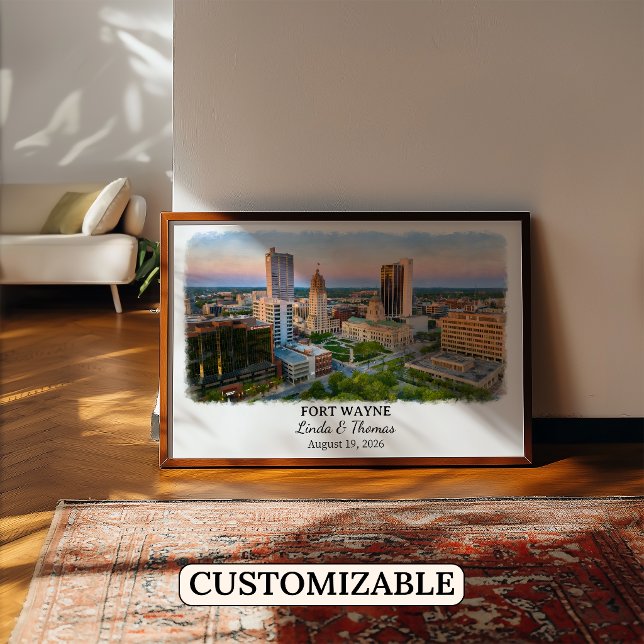 Anpassad Fort Wayne-väggkonst, Indiana-affisch Poster (Skapare uppladdad)