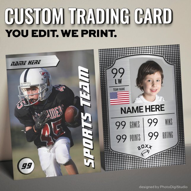 Anpassad fotbollshandels kort, Silver Shield Spela (Custom Football Trading Card, Silver Shield Player Card)
