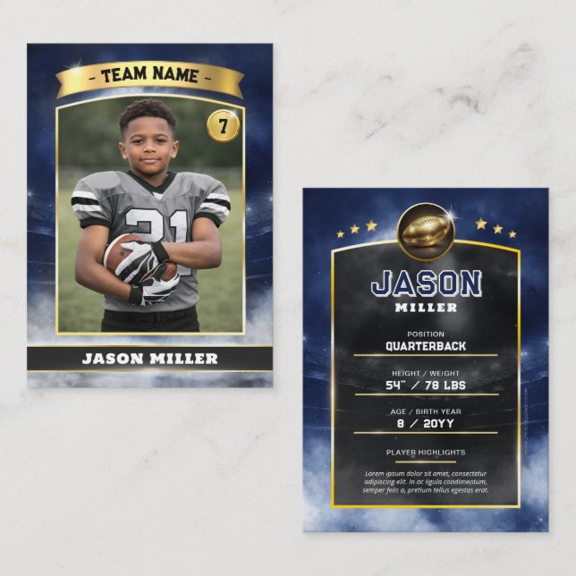 Anpassad fotbollshandelsaffisch, Blue Gold Stadium (Fram/baksida)