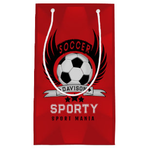 Anpassad fotbollsidrottsman Emblem Med Boll Och Vi