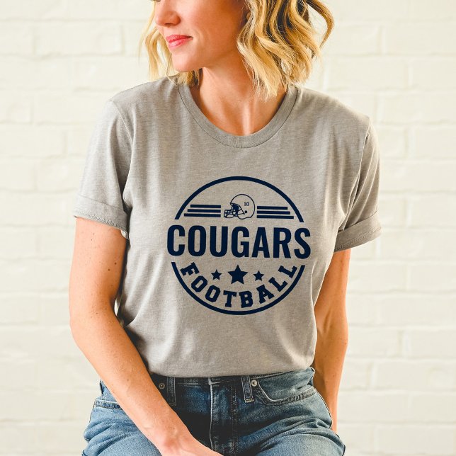 Anpassad fotbollslaglogotyp marinblå grå mamma t shirt (Skapare uppladdad)