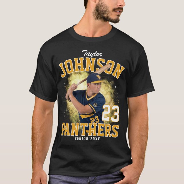 Anpassad fotbollsspelare Gul Bootleg Rap T Shirt (Framsida)