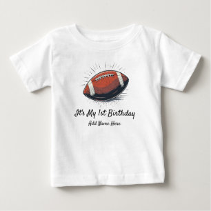 Anpassad fotbollstema Första födelsedagen 1 år T Shirt