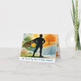 Anpassad foto akvarell fyra årstider fars dag helgkort