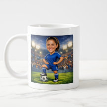 Anpassad Foto-Ansikte Fotboll Stjärna Karikatyr