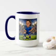 Anpassad Foto-Ansikte Fotboll Stjärna Karikatyr