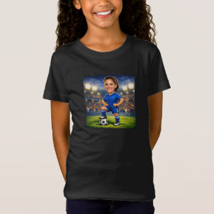 Anpassad Foto-Ansikte Fotboll/Stjärna Karikatyr T Shirt