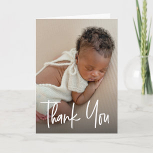 Anpassad Foto Baby Shower Tacksamhet Handlettering Tack Kort