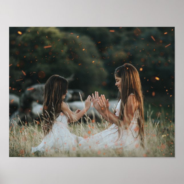 Anpassad Foto Bokeh Gnistrande Överlägg Whimsical Poster (Framsidan)