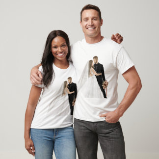 Anpassad Foto Bröllod T-Shirt - Modern Personlig