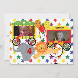 Anpassad Foto Cirkus Djur Födelsedagsinbjudan Inbjudningar
