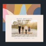 Anpassad Foto Färgrik Unik Abstrakt Glad Julkort<br><div class="desc">Önska dina vänner och familj en God Jul med dessa vackra kort med ditt favoritfoto och en vacker färgrik abstrakt design på baksidan.</div>