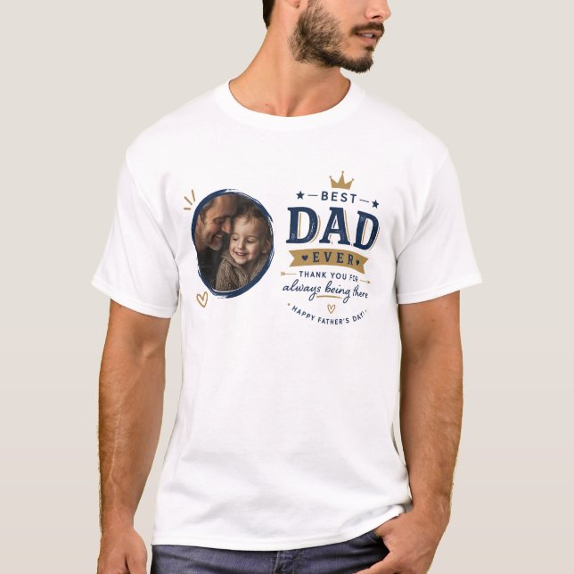 Anpassad Foto Fars Dag T-Shirt – Bästa Pappa Någon (Framsida)