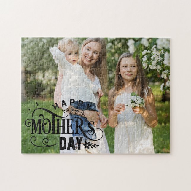 Anpassad Foto Glad mors dag Pussel (Horisontell)