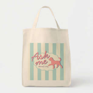 Anpassad Foto Goldendoodle Retro Randig Tygkasse