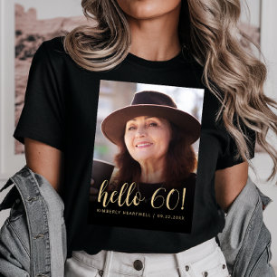 Anpassad Foto Hej 60 Sextioårsfest T Shirt