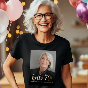 Anpassad Foto Hej 70 Sjuttioårsfest T Shirt