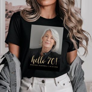 Anpassad Foto Hej 70 Sjuttioårsfest T Shirt