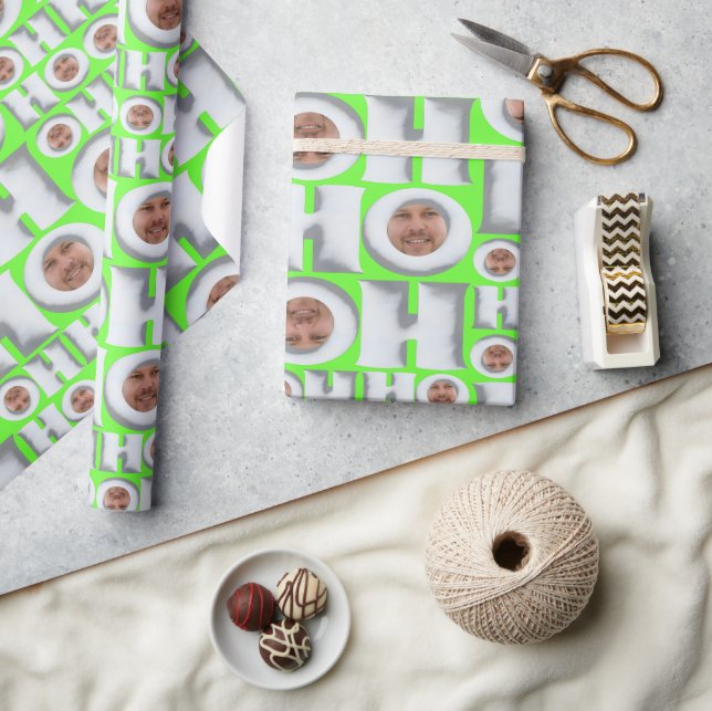 Anpassad Foto HO HO HO Presentpapper – Roligt Xmas (Hantverk)